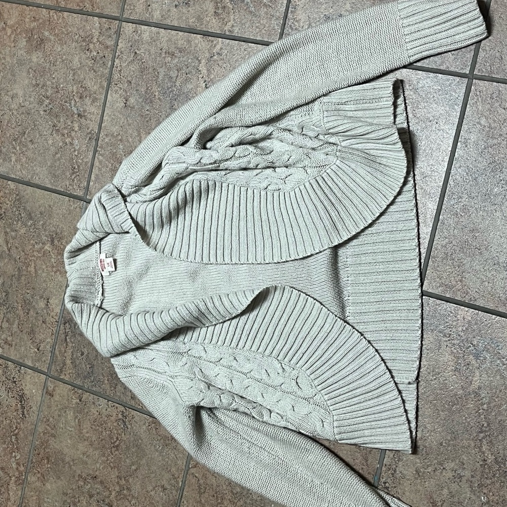 Mossimo Supply Co. Heather Gray Open Front Cardigan Spring Casual Size L